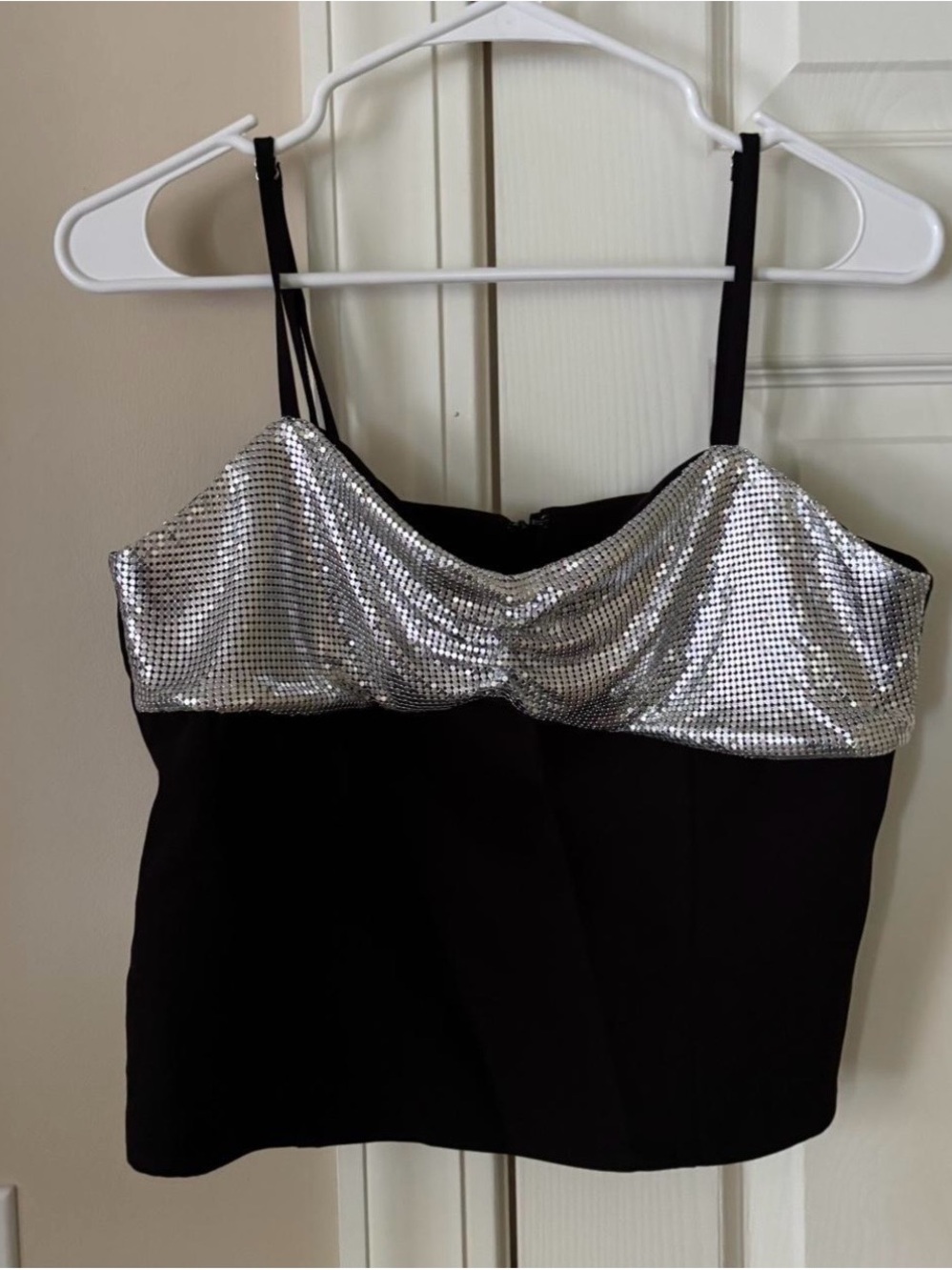 Forever 21 Black Top with Silver Sequin Detail